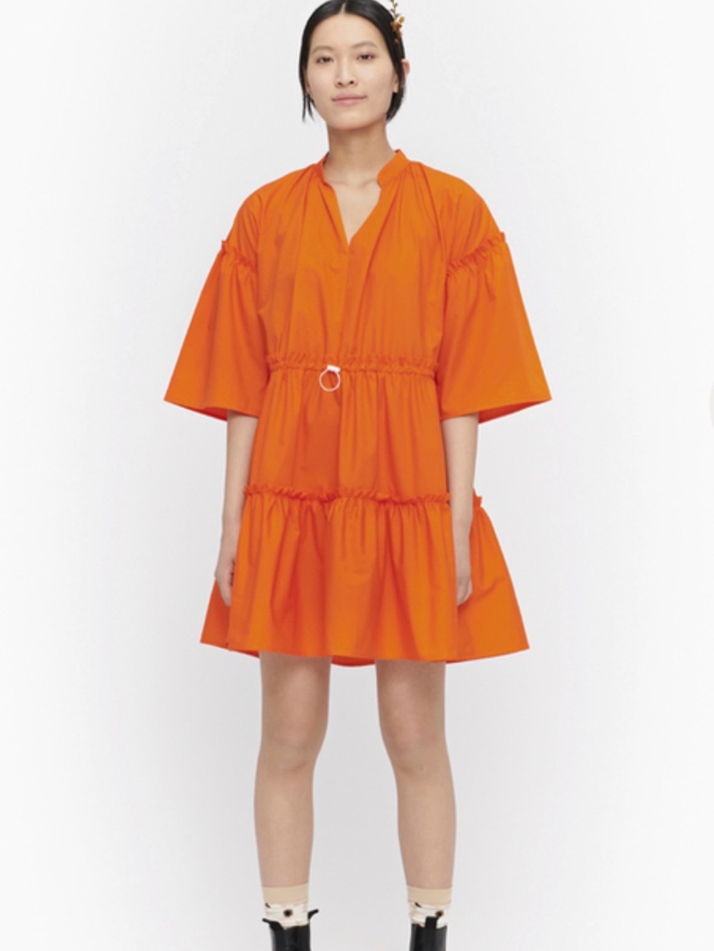 Marimekko Huilaus Orange Tiered Dress